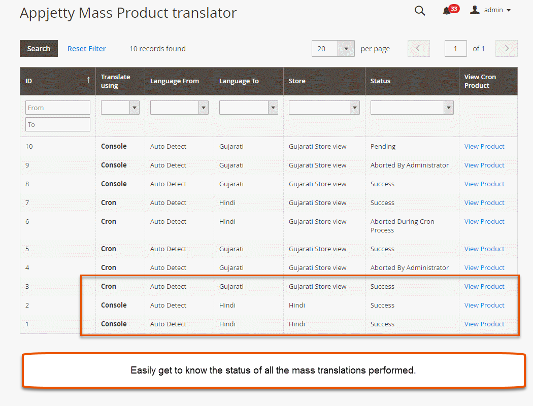 Mass Product Translation