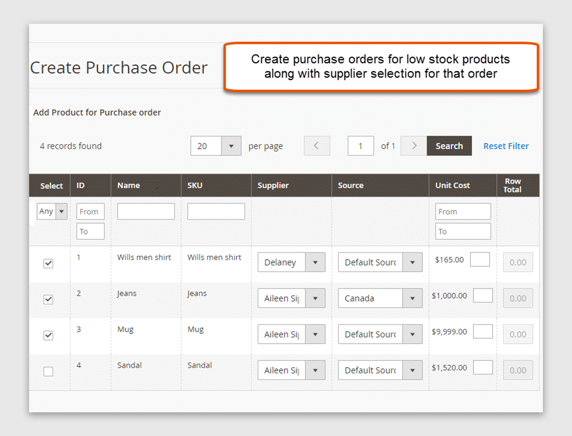 Generate Purchase Orders