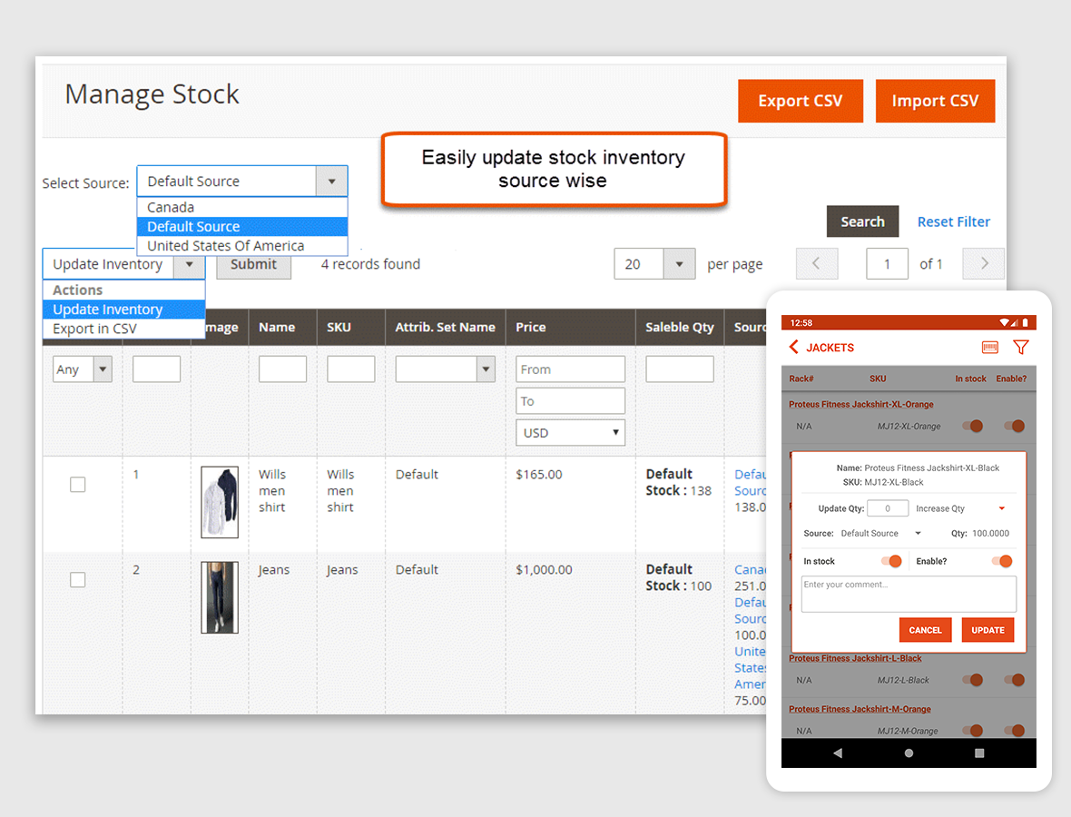 Manage Product Stock