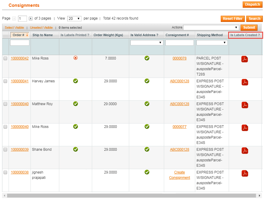 Generate Parcel Send Labels