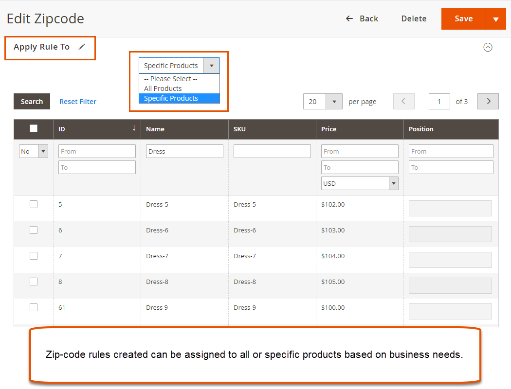 Manage Product-Wise Zip Code Rules