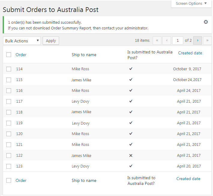 Submit Orders to Australia Post