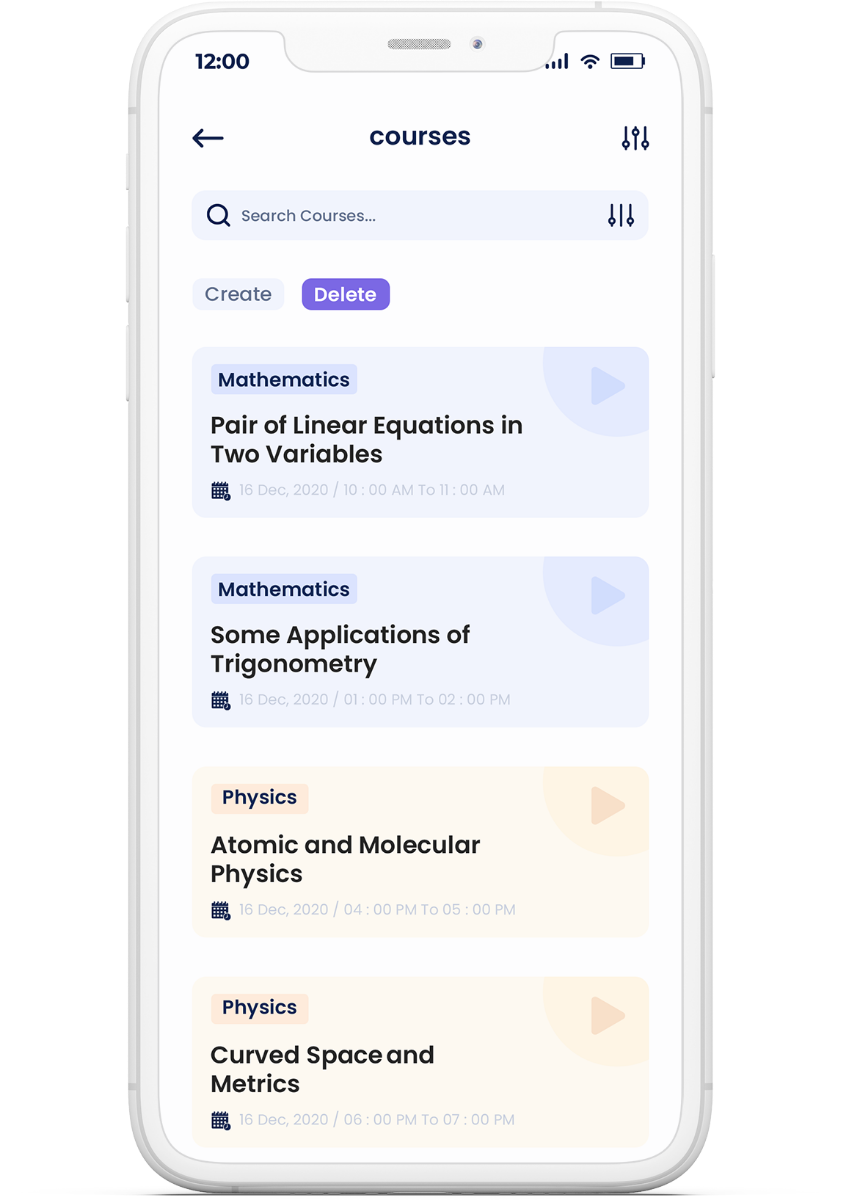 Manage courses